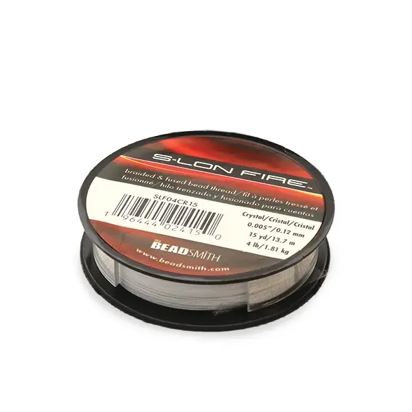 Konac za perle S-Lon Fire, 4LB, 0,12 mm, 15 yard - crystal