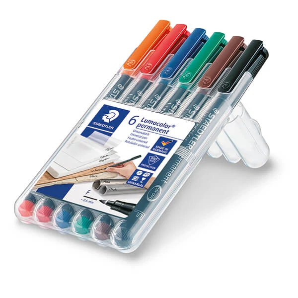 Set alkoholnih markera, Staedtler, Lumocolor, 0,6 mm - 6 kom