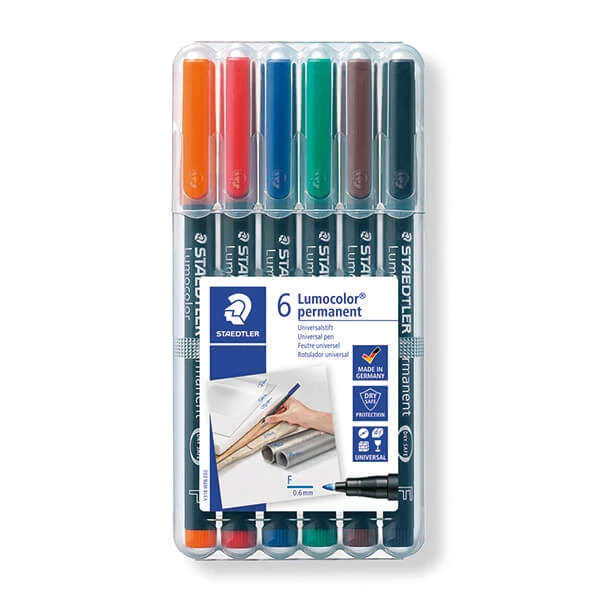 Set alkoholnih markera, Staedtler, Lumocolor, 0,6 mm - 6 kom