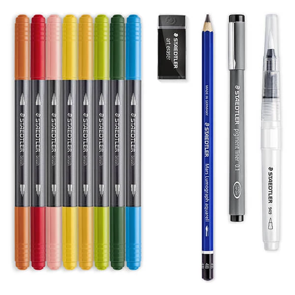 Set kistova, Staedtler, Design Journey, Cvjetni akvarel, dvostruki - 12 kom