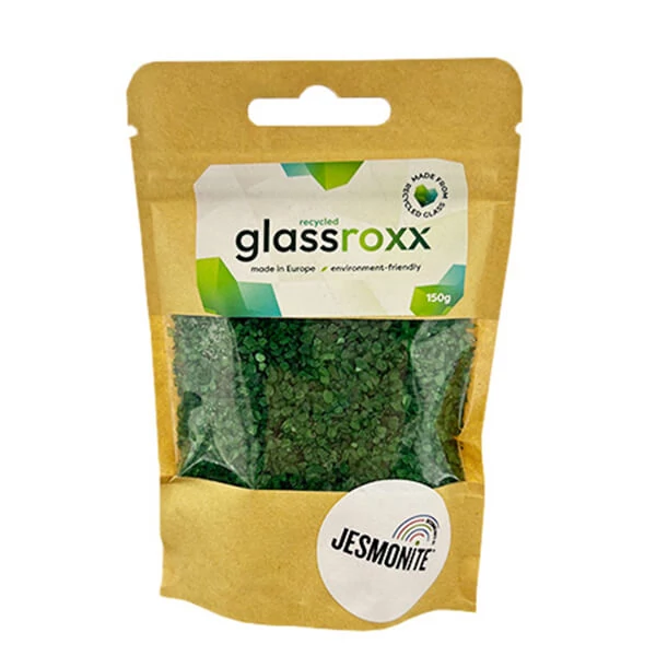 Jesmonite GlassRoxx staklene granule, 150 g - foliage green