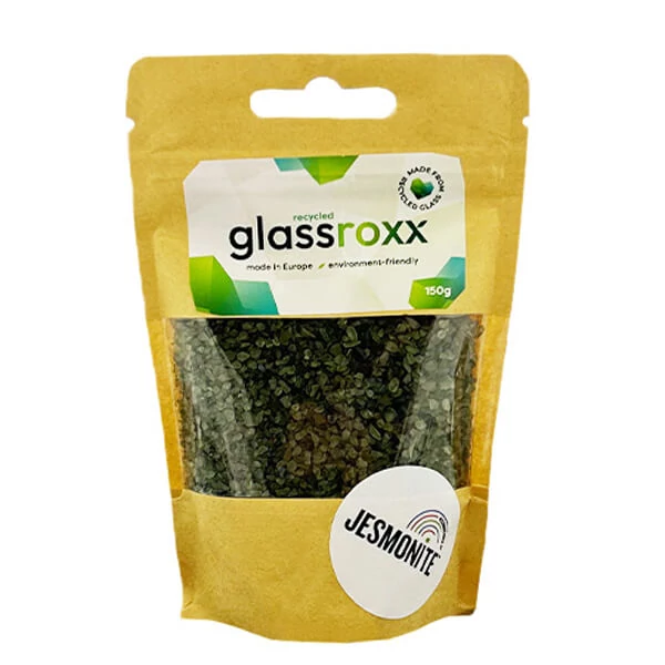 Jesmonite GlassRoxx staklene granule, 150 g - olive green