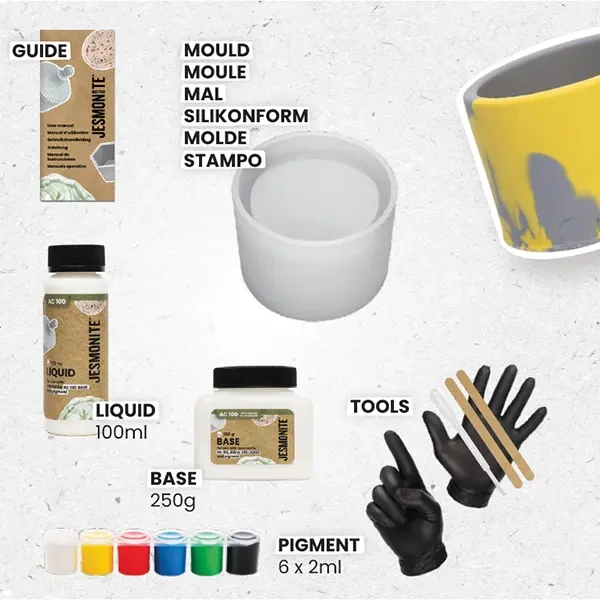 Jesmonite Starter Kit set akrilne smole - svijećnjak, Micro-2