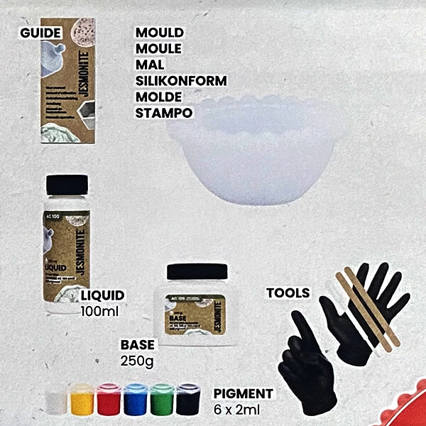Jesmonite Starter Kit set akrilne smole - ukrasna posuda, Micro-4