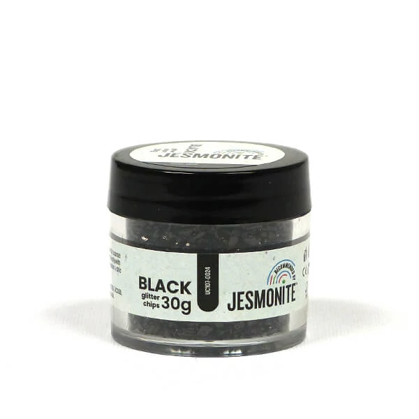 Jesmonite Glitter Chips staklene granule, 30 g - crne