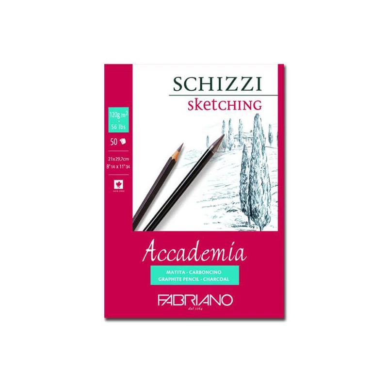 Fabriano Accademia blok za crtanje i skiciranje, 120 g, 50 listova - A4, ljepljeno