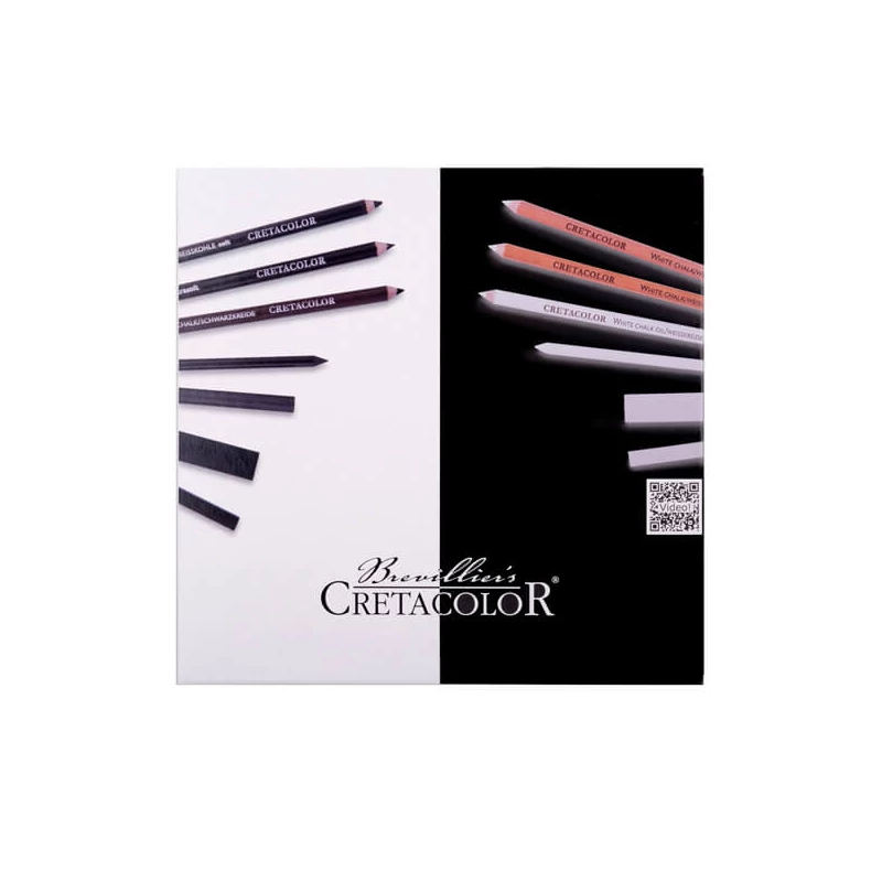 Cretacolor Black & White komplet za crtanje, 25-dijelni, u drvenoj kutiji