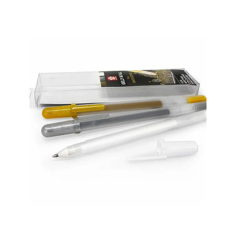 Sakura Gelly Roll gel olovke set - 3 kom (zlatna, srebrna, bijela)