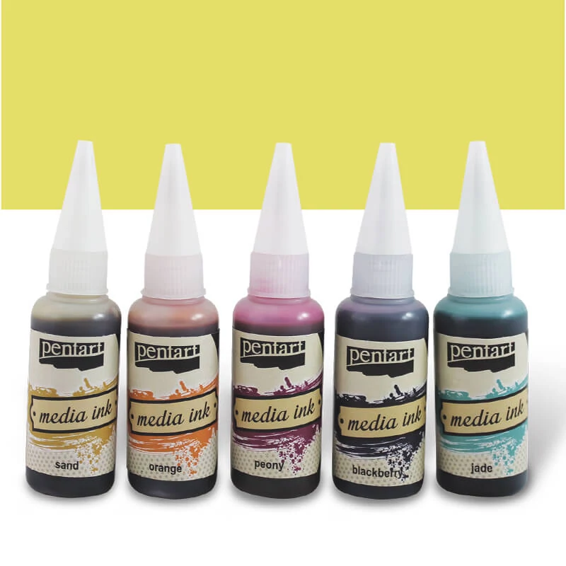 Tinta Pentart Media, tinta boja, 20 ml - limun žuta