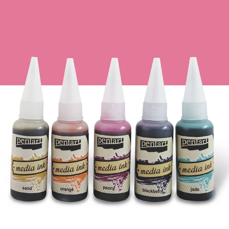 Tinta Pentart Media, tinta boja, 20 ml - sljez