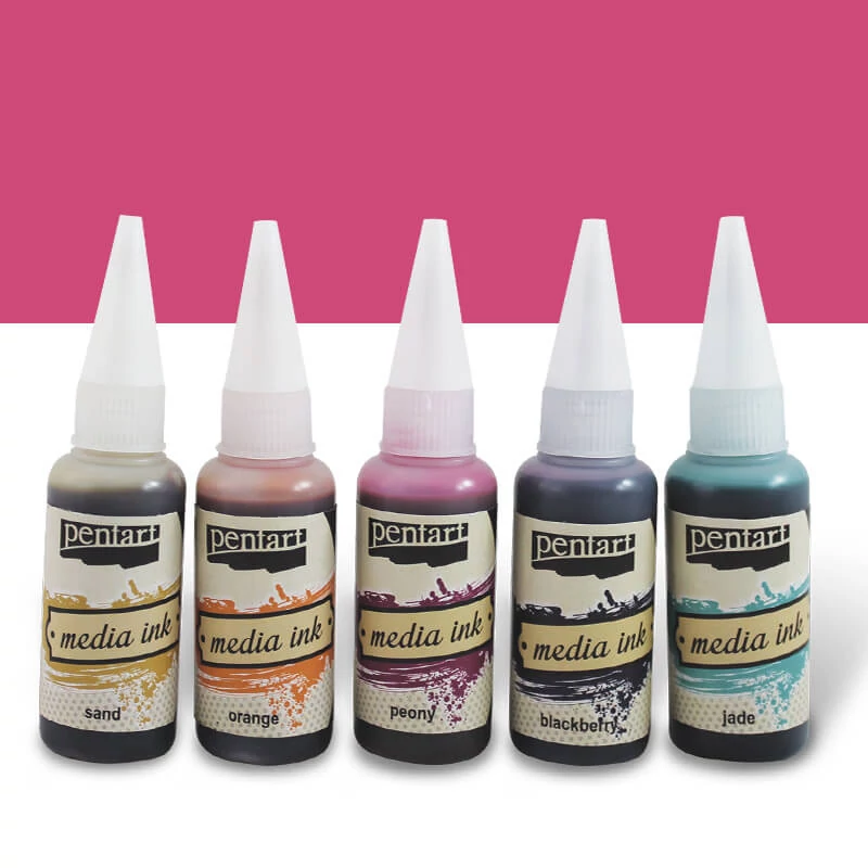 Tinta Pentart Media, tinta boja, 20 ml - mak