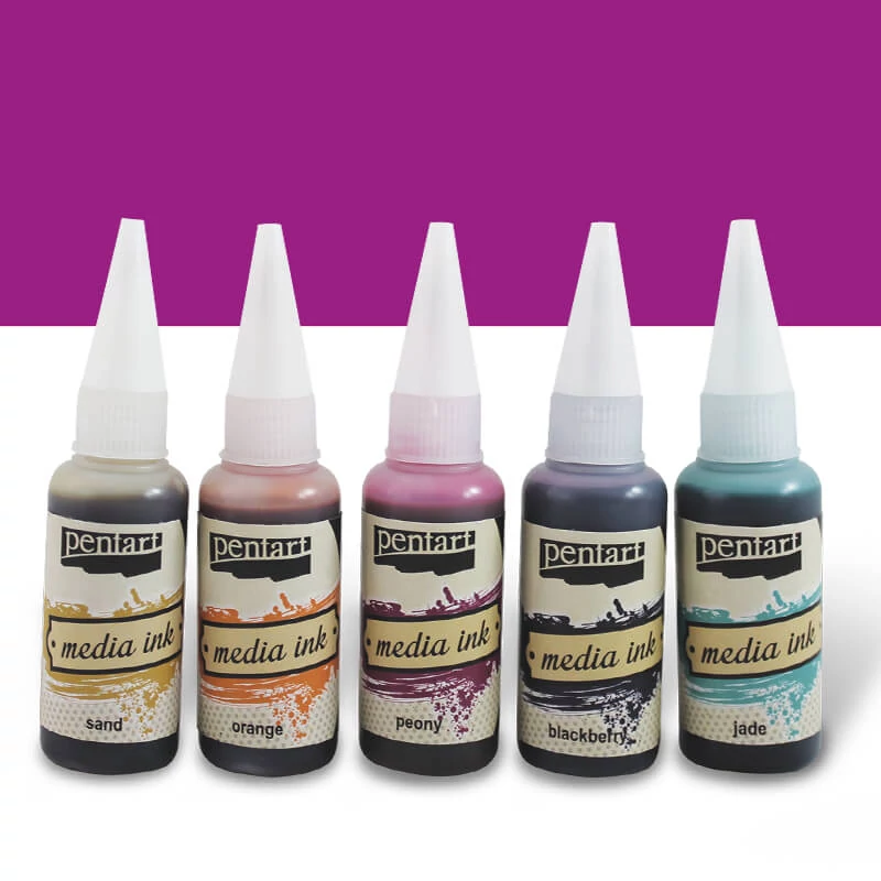 Tinta Pentart Media, tinta boja, 20 ml - magenta