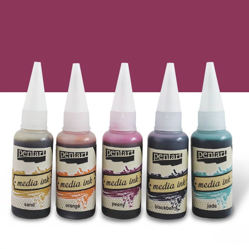 Tinta Pentart Media, tinta boja, 20 ml - crno vino