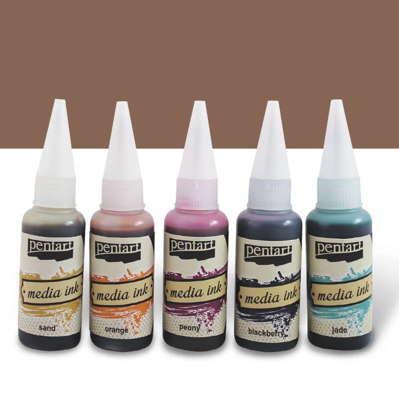 Tinta Pentart Media, tinta boja, 20 ml - smeđa