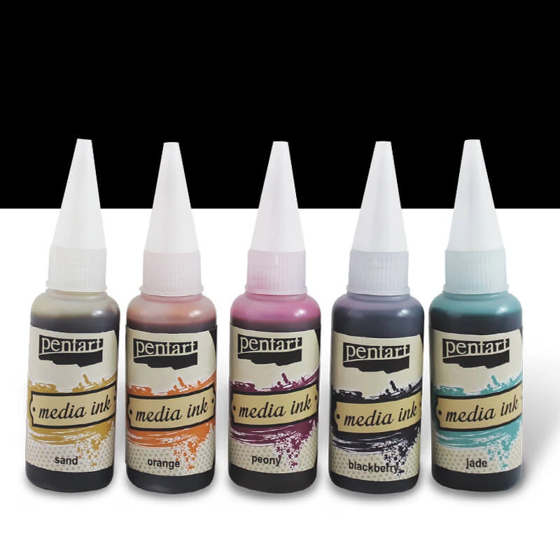 Tinta Pentart Media, tinta boja, 20 ml - crna