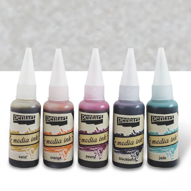 Tinta Pentart Media, tinta boja, 20 ml - metalik srebrna