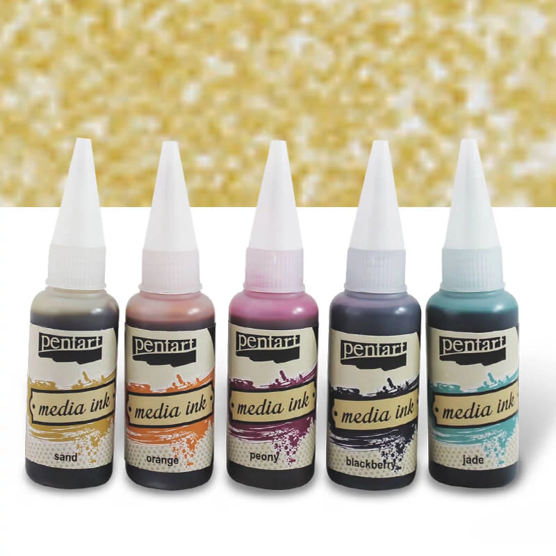Tinta Pentart Media, tinta boja, 20 ml - metalik zlatna