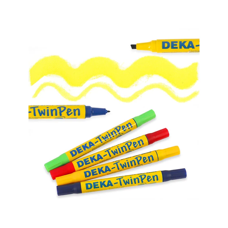 Deka TwinPen dvostrani tekstilni flomaster - 04 limun žuti