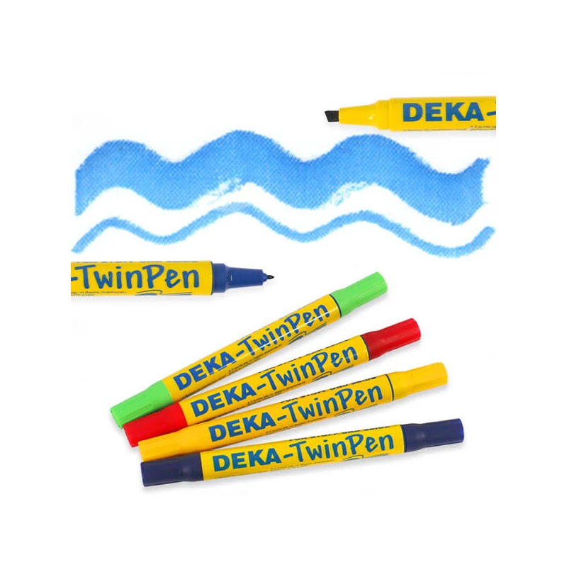 Deka TwinPen dvostrani tekstilni flomaster - 47 azurno plavi