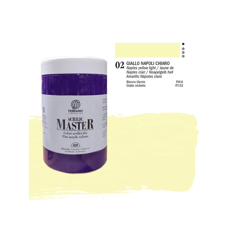 Ferrario Master akrilna boja, 1000 ml - 02, napoli yellow light