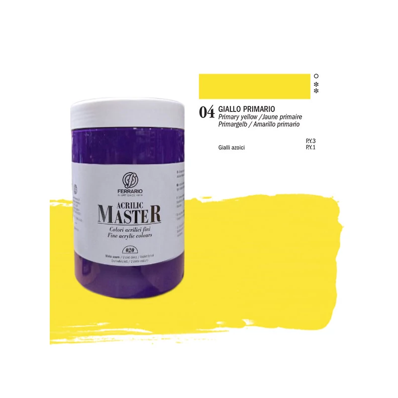 Ferrario Master akrilna boja, 1000 ml - 04, primary yellow