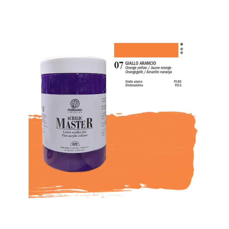 Ferrario Master akrilna boja, 1000 ml - 07, orange yellow