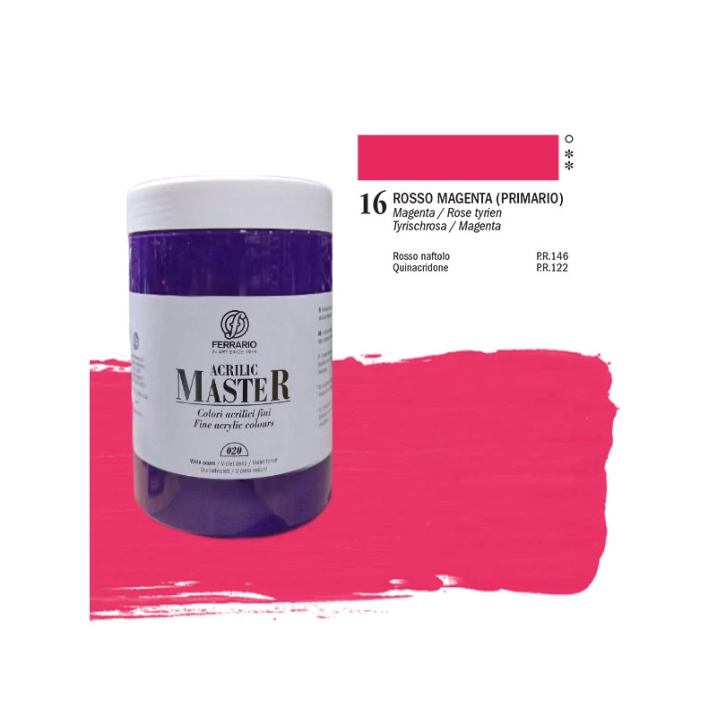Ferrario Master akrilna boja, 1000 ml - 16, tyrian rose