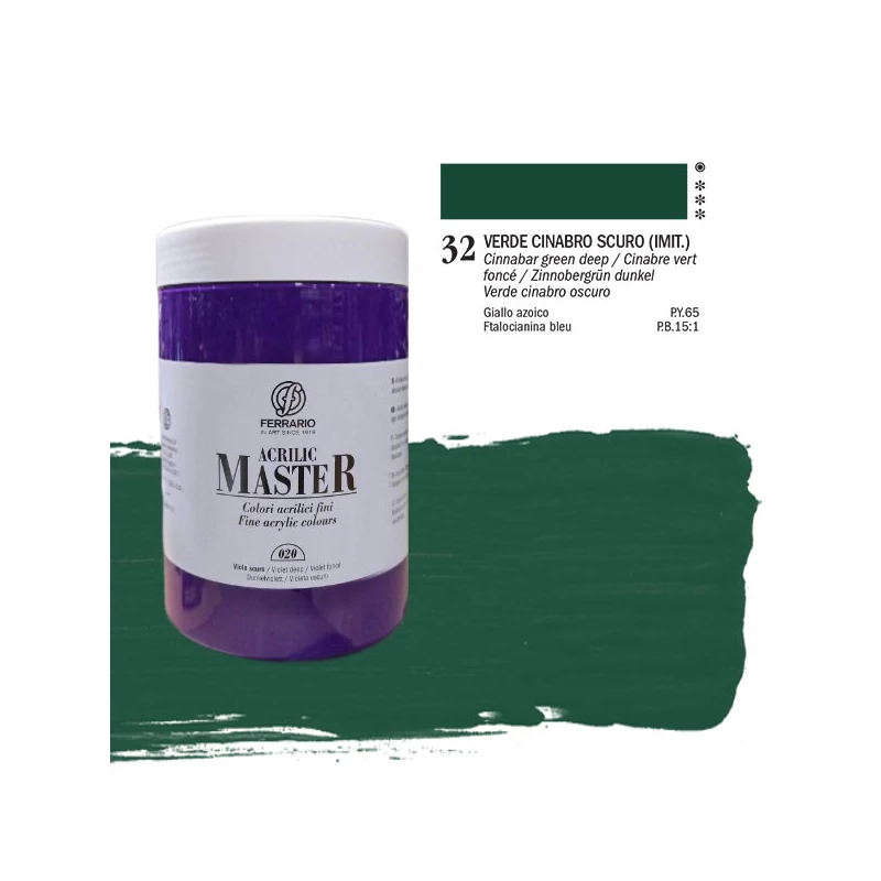 Ferrario Master akrilna boja, 1000 ml - 32, cinnabar green light