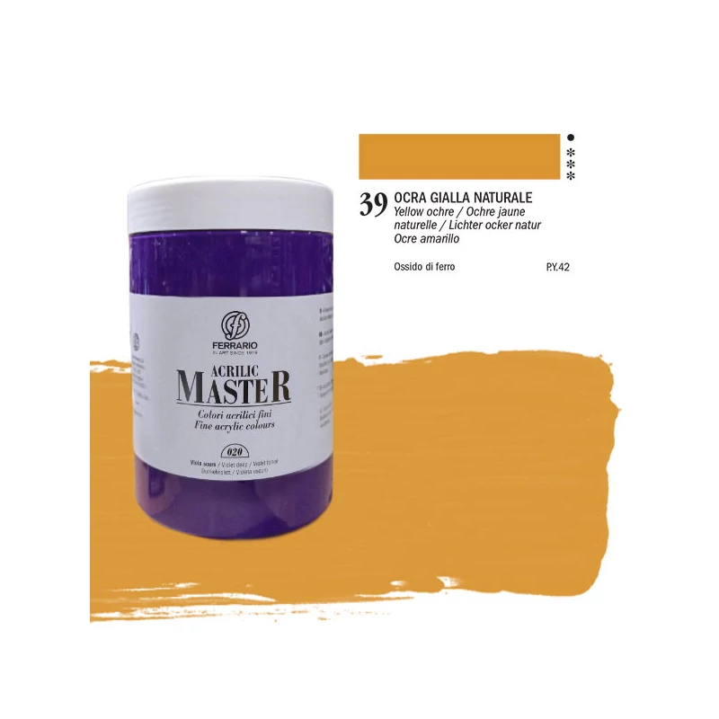 Ferrario Master akrilna boja, 1000 ml - 39, yellow ochre