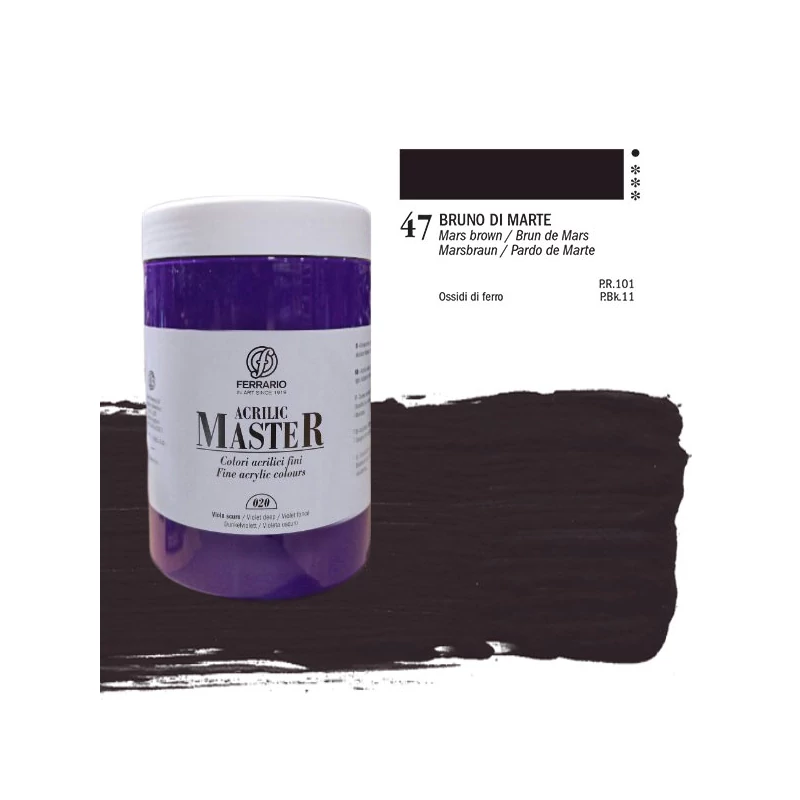 Ferrario Master akrilna boja, 1000 ml - 47, mars brown