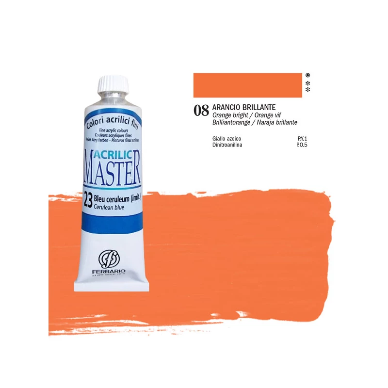 Ferrario Master akrilna boja, 60 ml - 08, orange bright
