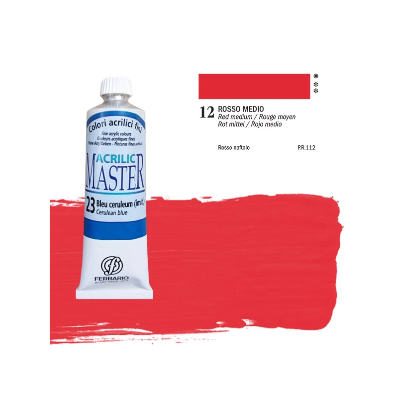 Ferrario Master akrilna boja, 60 ml - 12, red middle