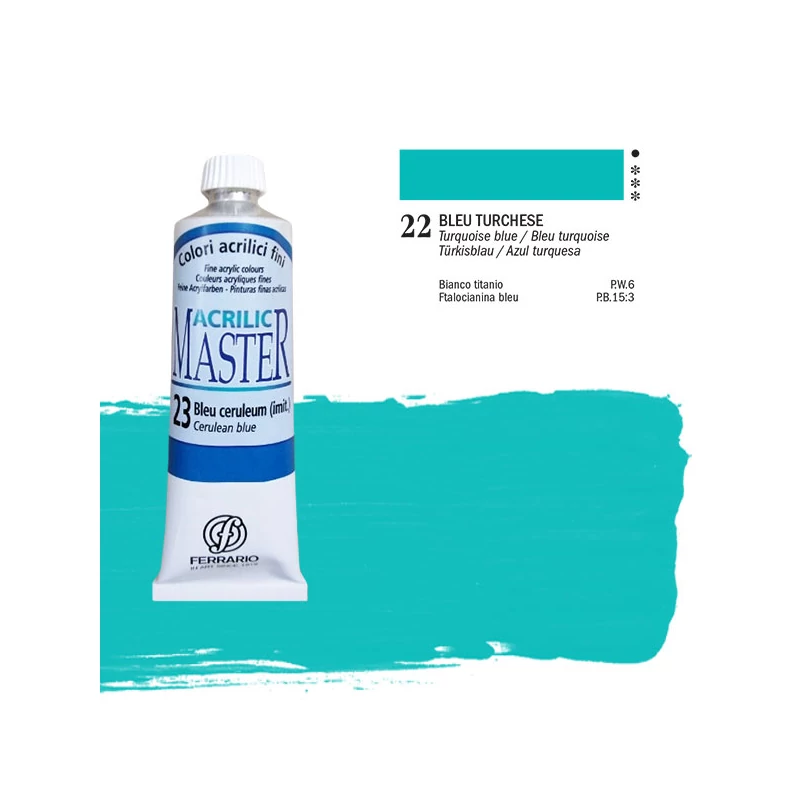 Ferrario Master akrilna boja, 60 ml - 22, turquoise blue