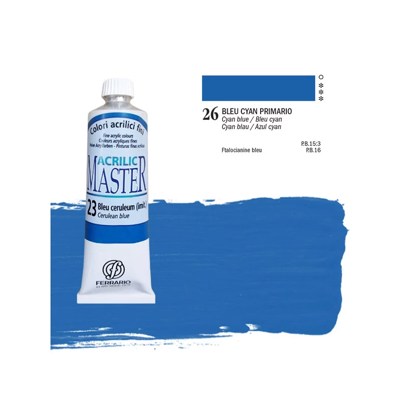 Ferrario Master akrilna boja, 60 ml - 26, cyan blue