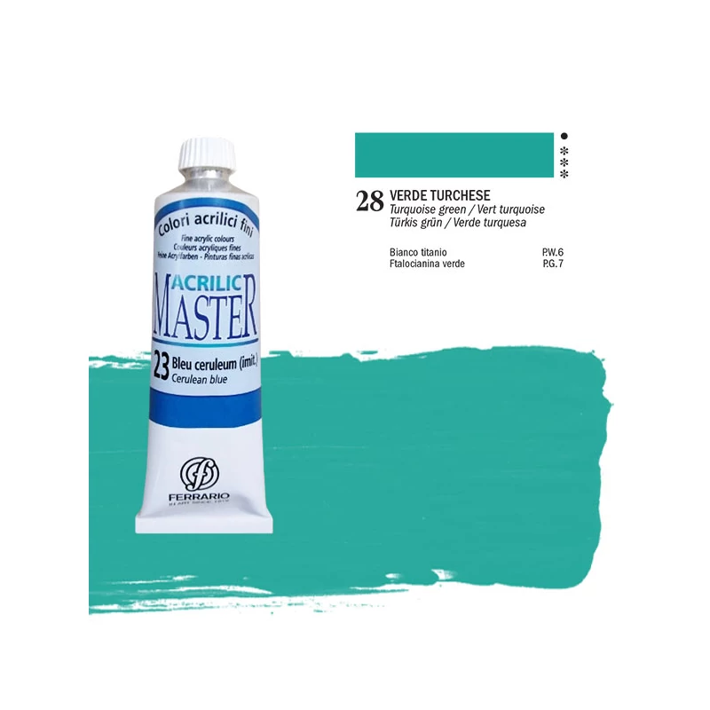 Ferrario Master akrilna boja, 60 ml - 28, turquoise green