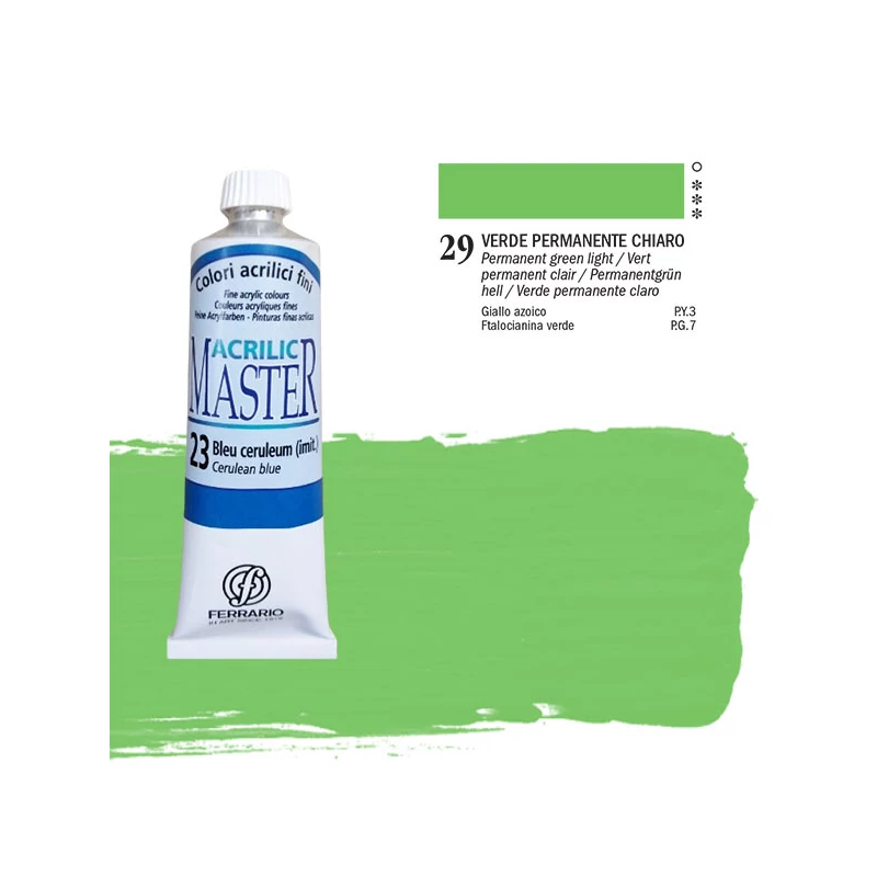 Ferrario Master akrilna boja, 60 ml - 29, permanent green light