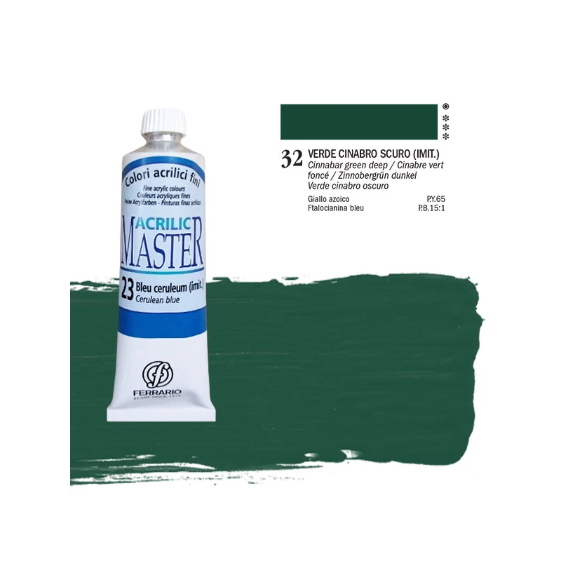 Ferrario Master akrilna boja, 60 ml - 32, cinnabar green light