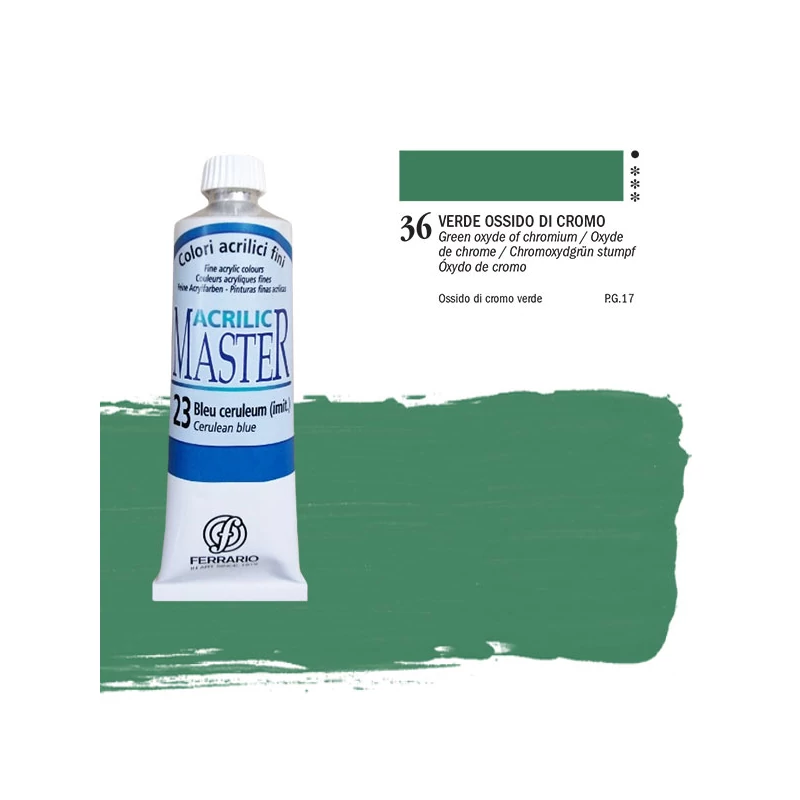 Ferrario Master akrilna boja, 60 ml - 36, oxyde of chromium green