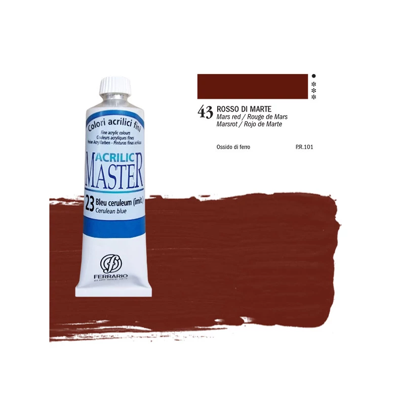 Ferrario Master akrilna boja, 60 ml - 43, mars red