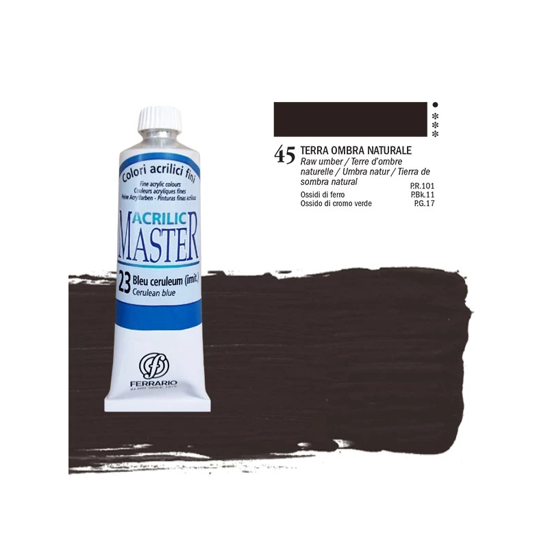 Ferrario Master akrilna boja, 60 ml - 45, raw umber