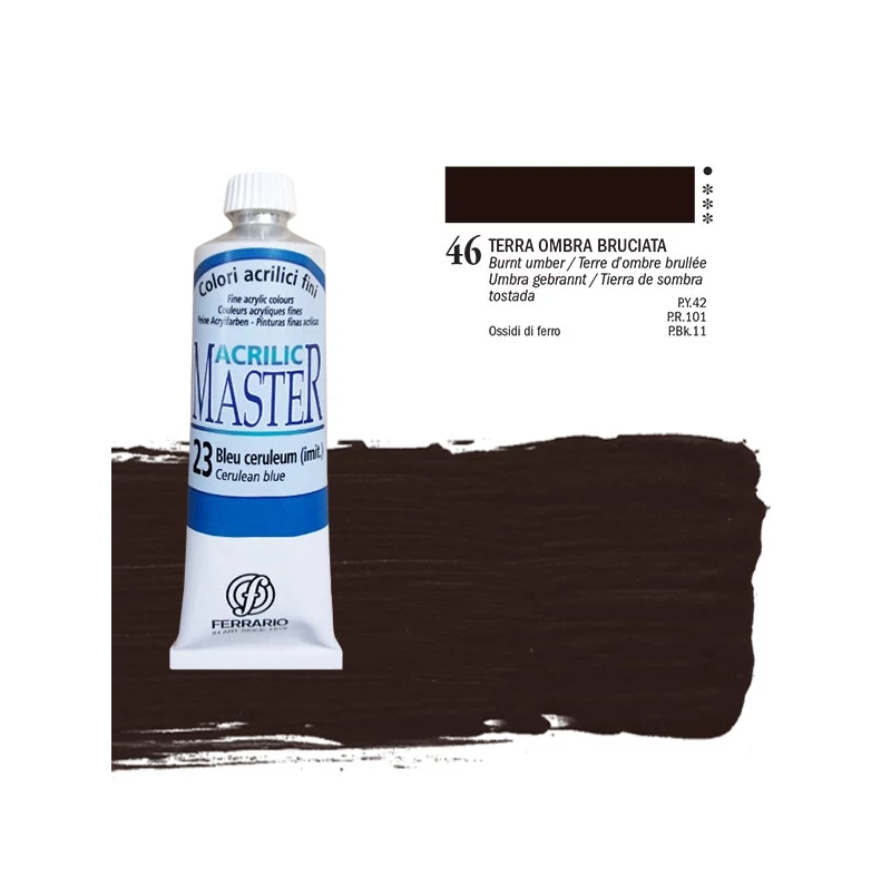Ferrario Master akrilna boja, 60 ml - 46, burnt umber