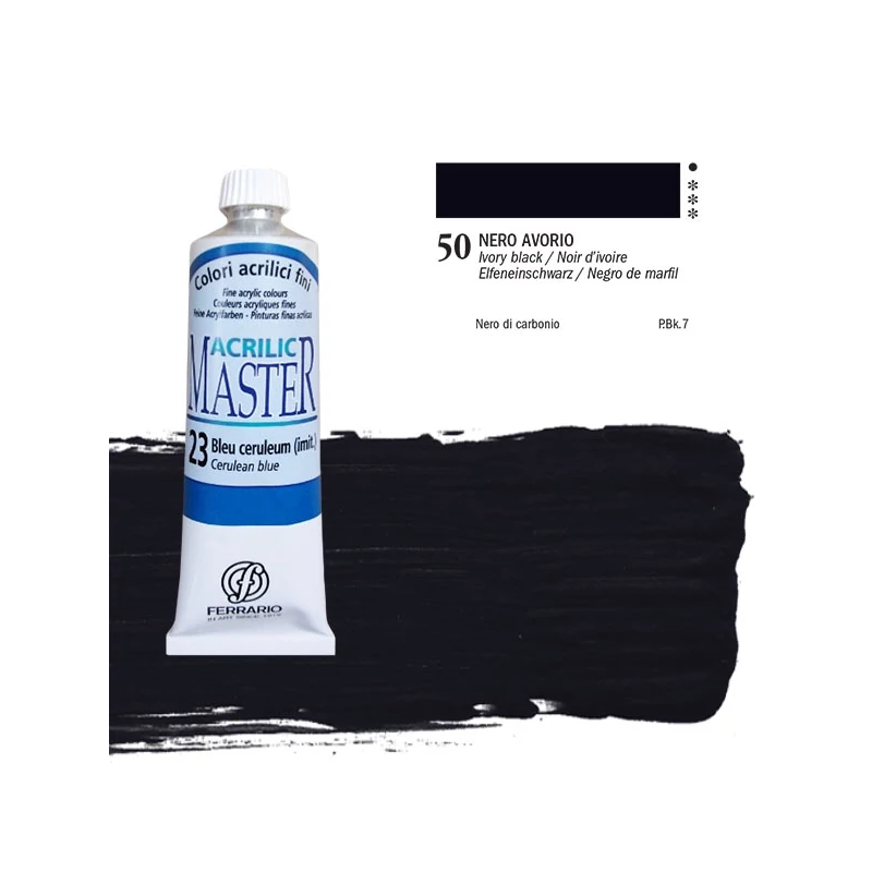 Ferrario Master akrilna boja, 60 ml - 50, ivory black