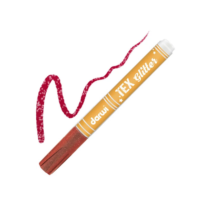 Darwi Tex Glitter tekstilni filc za tamni materijal - crveni
