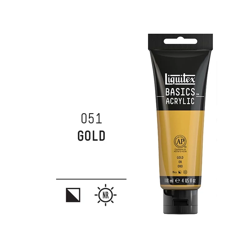 Liquitex Basics akrilna boja, 118 ml - 051, gold