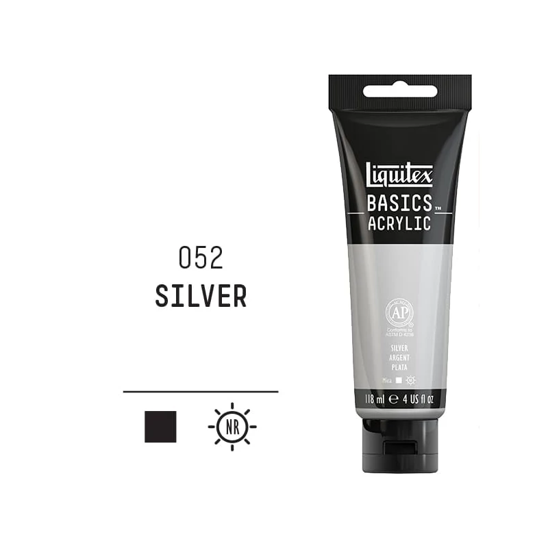 Liquitex Basics akrilna boja, 118 ml - 052, silver