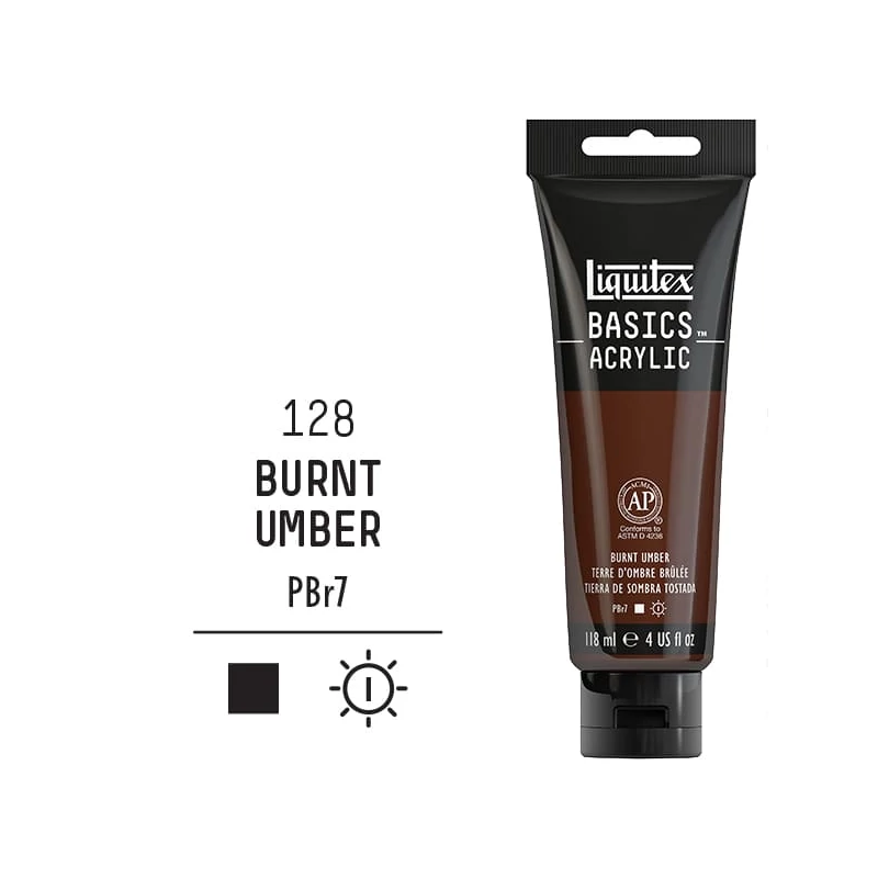 Liquitex Basics akrilna boja, 118 ml - 128, burnt umber
