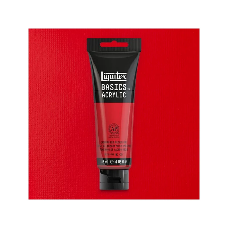 Liquitex Basics akrilna boja, 118 ml - 151, cadmium red medium hue