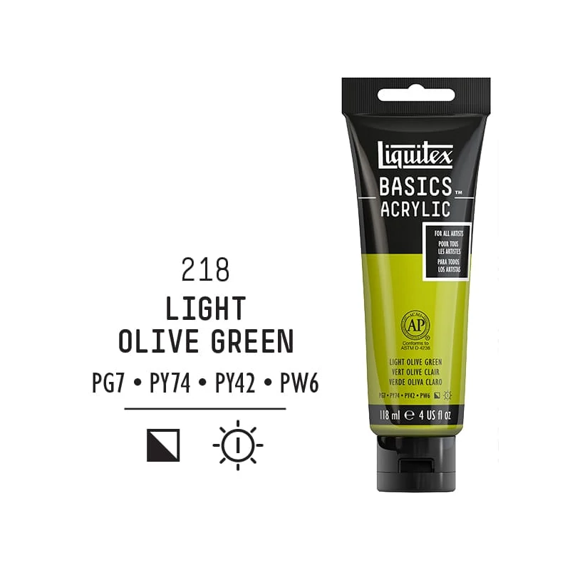 Liquitex Basics akrilna boja, 118 ml - 218, light olive green