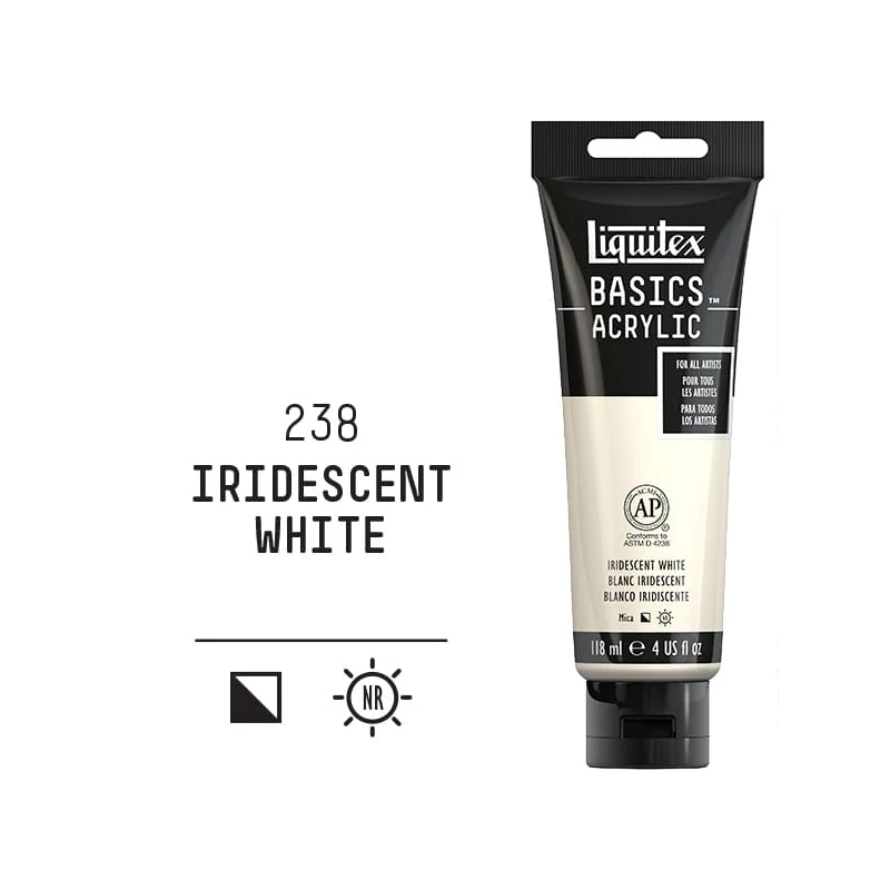 Liquitex Basics akrilna boja, 118 ml - 238, iridescent white