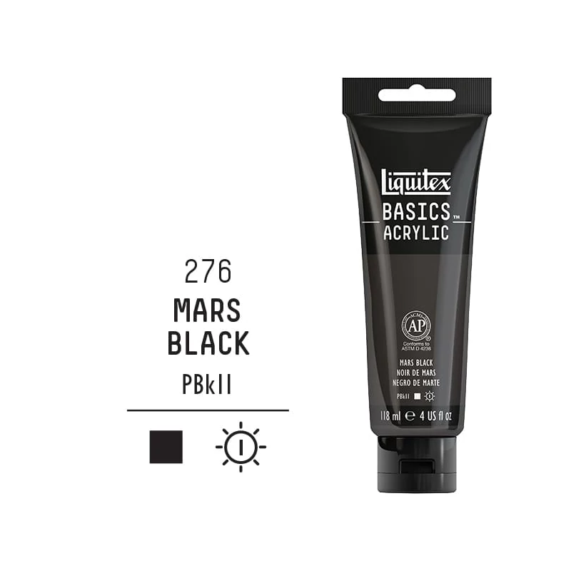 Liquitex Basics akrilna boja, 118 ml - 276, mars black